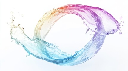 Poster - An intriguing abstract representation of vibrant and colorful water splashes, showcasing dynamic motion and fluidity, making it an ideal choice for modern artistic expressions and creative projects
