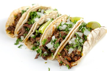 Poster - Two tacos on a white plate, ready to be served