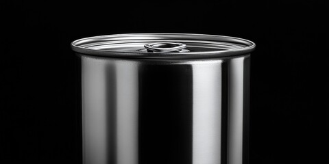 Poster - A single can of soda sitting on a black surface, ideal for use in product or packaging design