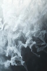 Poster - A close-up view of thick smoke on a dark, black background