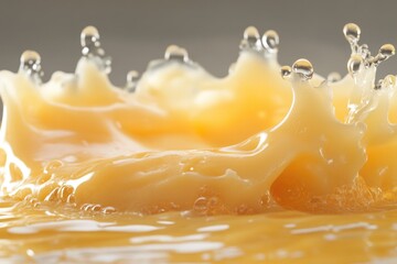 Poster - A close-up shot of a piece of food with water splashing on it, great for use in recipes or as a design element