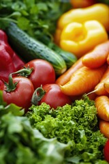 Poster - Freshly harvested vegetables on a wooden table