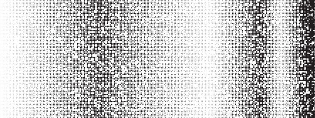 Aufkleber - polka dot black noise texture on white background. dotted futuristic backdrop. halftone comic grunge