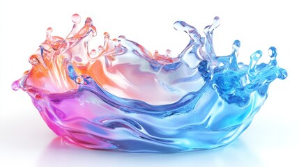 Poster - This captivating abstract image features a stunning gel splash in vibrant pink and blue, serving as excellent inspiration for modern art, innovative design, and various creative projects
