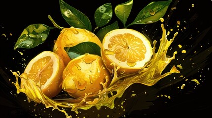 Poster - A bundle of oranges getting juiced up