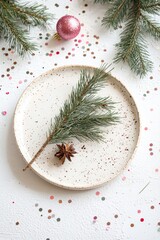 Poster - A star anise sits atop a white plate, often used as a garnish or decoration in various dishes