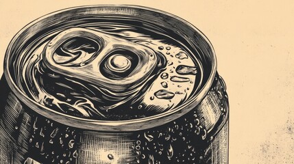 Poster - A illustration of a can of soda with label and cap