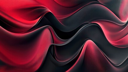 Aufkleber - Abstract red and black flowing waves background.