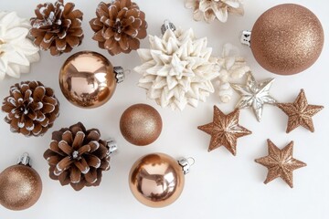 Aufkleber - A festive Christmas table set with various decorations, ideal for holiday parties and gatherings