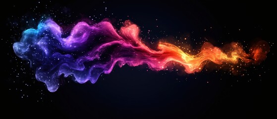 Poster - A vibrant swirl of colorful smoke or vapor against a dark background, creating a mesmerizing and dynamic visual effect.