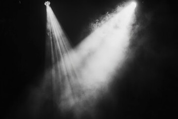 Poster - Black and white photo of a stage lit by spotlights, great for theater or concert scenes