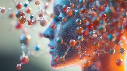 Fototapete - exploring the concept that the mind is composed of molecules through art research design