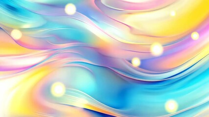 Wall Mural - a vibrant abstract background with flowing lines and soft curves in pastel hues of blue, pink, and y