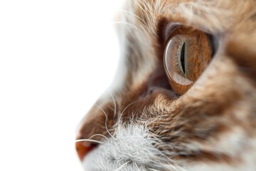 Aufkleber - A close-up image of a cat's eye on a white background