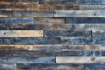 Poster - close-up of a wooden wall made of vertical planks, with textured grain and natural imperfections