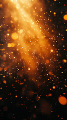 Poster - golden particles dance in the light, creating a magical atmosphere in a dimly lit environment during