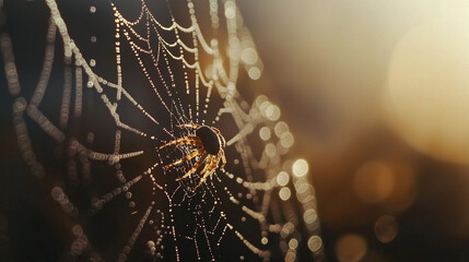 spider on its net