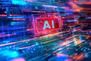 Poster - chip with holographic text 