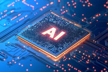 Poster - chip with holographic text 
