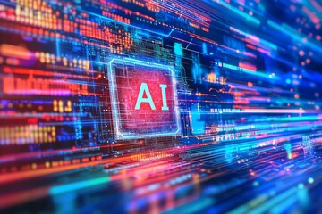 Poster - chip with holographic text 