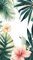 Wall Mural - Watercolor Floral Illustration for a Coastal Wedding Invitation Generative AI