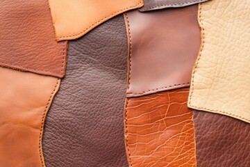 Wall Mural - Abstract leather textures in warm brown and beige showcasing rich details and a rugged look