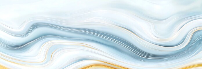 Poster - Abstract wavy background with soft blue and white hues, creating a serene and calming visual effect. Ideal for artistic design projects.