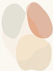 Poster - Softly colored abstract shapes overlap, creating a harmonious balance and inviting visual exploration in a minimalist design. Generative AI