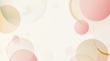 Poster - Soft pastel circular shapes interweave on a light background, creating a serene and harmonious visual composition. Generative AI