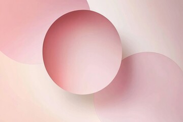 Poster - Curved shapes in soft pink hues blend seamlessly, creating a tranquil and minimalist ambiance perfect for artistic inspiration. Generative AI