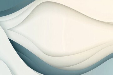Poster - Curved abstract shapes in soft colors blend harmoniously to create a tranquil and minimalistic ambiance, perfect for modern decor. Generative AI