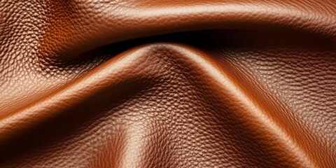 Wall Mural - Elegant leather texture with subtle creases in warm tones perfect for design and decor applications