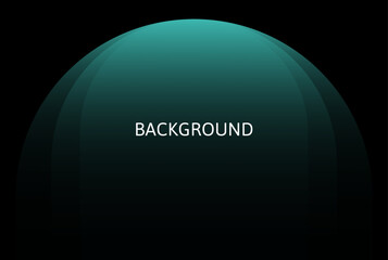 Black and teal green abstract background with gradient rounds. Blended overlay pattern	
