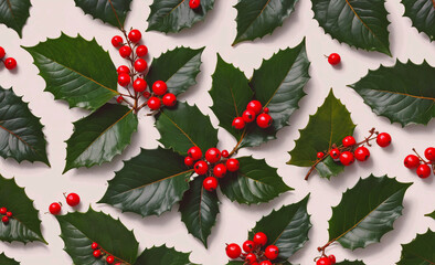 Aufkleber - Close up of red berries on a green leaf