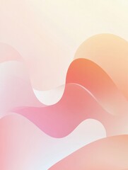 Poster - Gentle curves in soft pastel tones create a calming atmosphere, inviting viewers to engage with the minimalist design elements. Generative AI