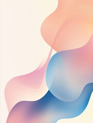 Aufkleber - Gentle waves of smooth, pastel colors intertwine, forming an abstract composition that radiates a sense of peace and harmony in design. Generative AI