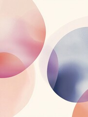 Poster - Soft circular forms in pastel shades intertwine, evoking a sense of peace and inviting viewers to engage with minimalist art. Generative AI