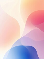 Poster - Colorful, flowing shapes blend harmoniously in soft pastels, creating a calming and contemporary visual experience. Generative AI