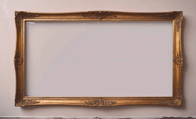Poster - Large framed white board with gold trim