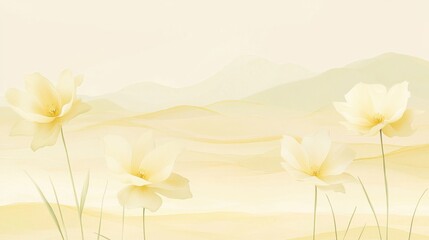 Wall Mural - gentle gradient of light yellow and cream for a soft and welcoming atmosphere