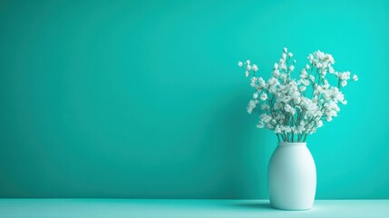 Wall Mural - vibrant solid teal background with no texture for a clean and fresh look