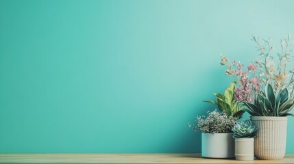 Wall Mural - vibrant solid teal background with no texture for a clean and fresh look