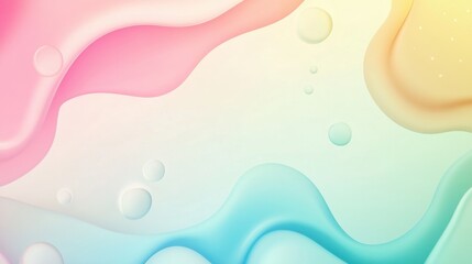 Poster - Soft pastel colors create gentle curves and soothing shapes, generating a tranquil and minimalist aesthetic for relaxation and inspiration. Generative AI