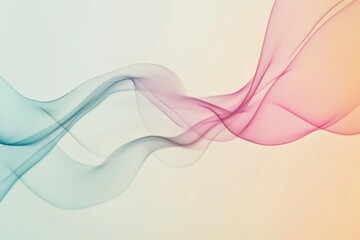 Poster - Curved abstract shapes blend in soft pastel tones, flowing effortlessly across a light background, evoking calm and serenity. Generative AI