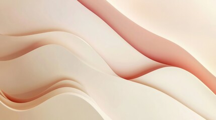 Poster - Curved forms in gentle colors blend seamlessly to create a soothing, abstract design that inspires a sense of peace and simplicity. Generative AI