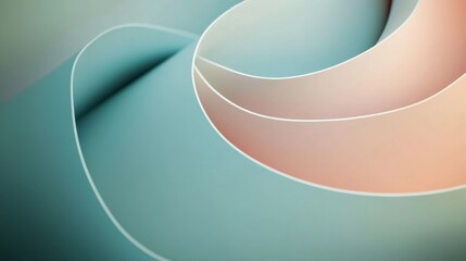 Poster - Curved, flowing lines in gentle pastel colors blend seamlessly, creating a soothing, minimalist aesthetic that invites contemplation. Generative AI