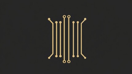 Poster - A straightforward design features a microchip icon with digital traces, symbolizing technological advancement and connectivity in electronics. Generative AI
