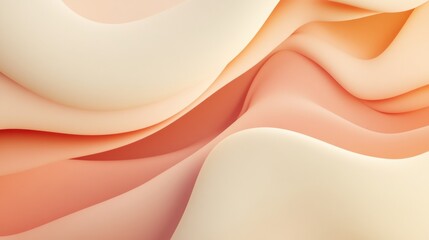 Poster - Gentle curves and waves in soft colors blend seamlessly, evoking a sense of calmness and simplicity in a contemporary setting. Generative AI