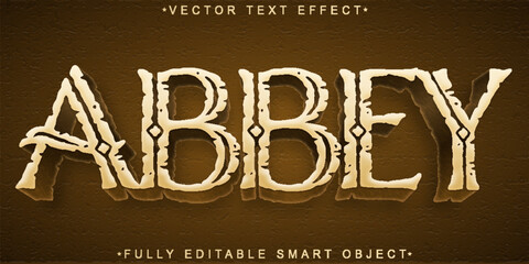 Poster - Brown Abbey Vector Fully Editable Smart Object Text Effect