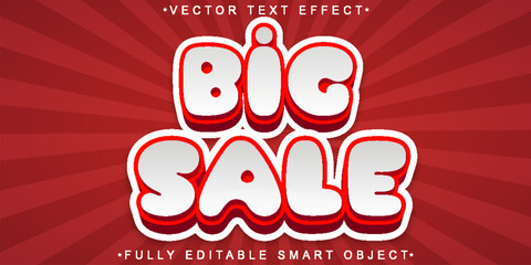 Poster - Red Big Sale Vector Fully Editable Smart Object Text Effect